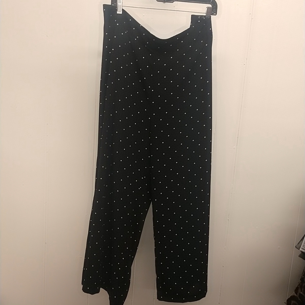 Black and White Polka Dot wide leg pants